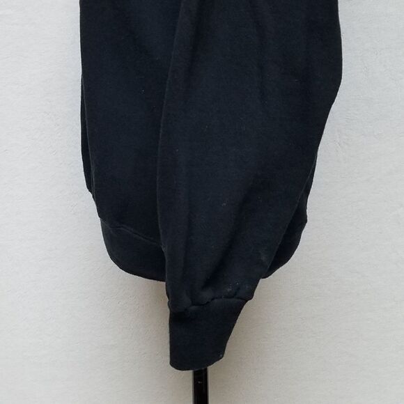 VINTAGE Lee Hand Made Floral Applique Gold Metallic Side Slit Sweatshirt Medium - Picture 11 of 14